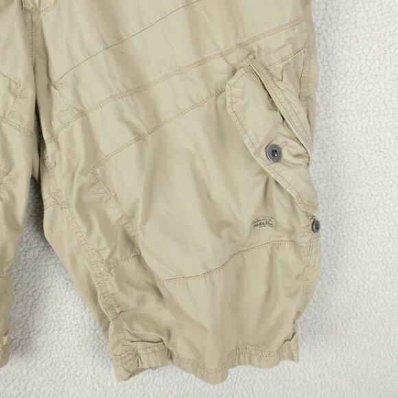 Projek Raw Cargo Shorts Mens 38 Beige Lightweight Army Boho Outdoor Hiking - Picture 3 of 10
